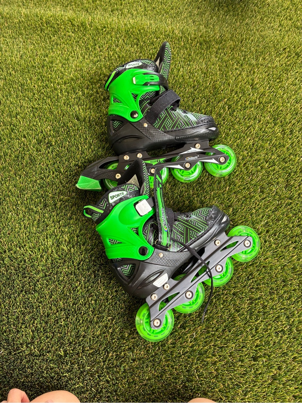 Sporto Bright Green Kids Inline Skates with Black Accents size #1-4